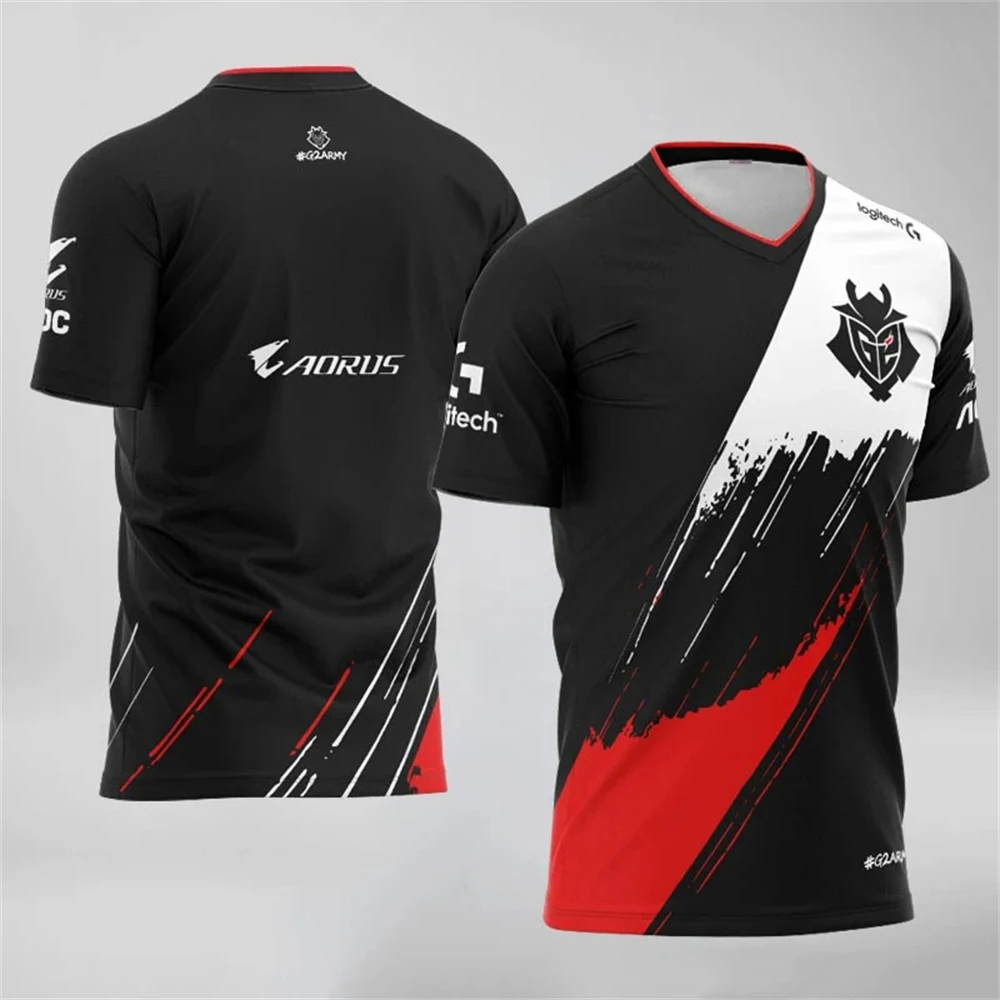 Summer G2 Esports Team Uniform T shirt Men Sport Game LOL CS GO Jersey Men's T-shirt Casual Breathable Quick-drying Tops Tees