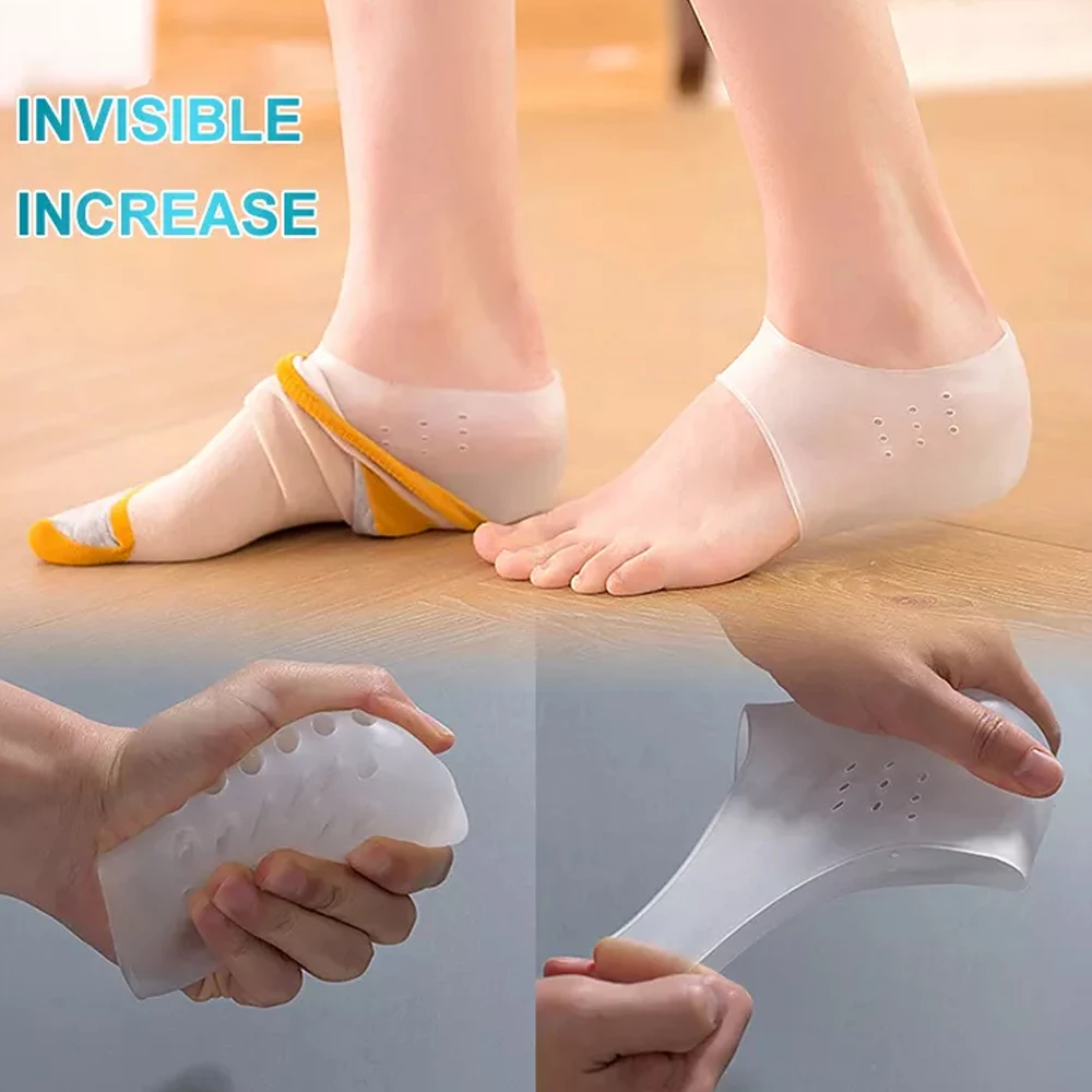 Height Increase Insoles Heels Sleeve Gel Heel Height Invisible Elevators Arch Support Pads Heel Protectors Cushion