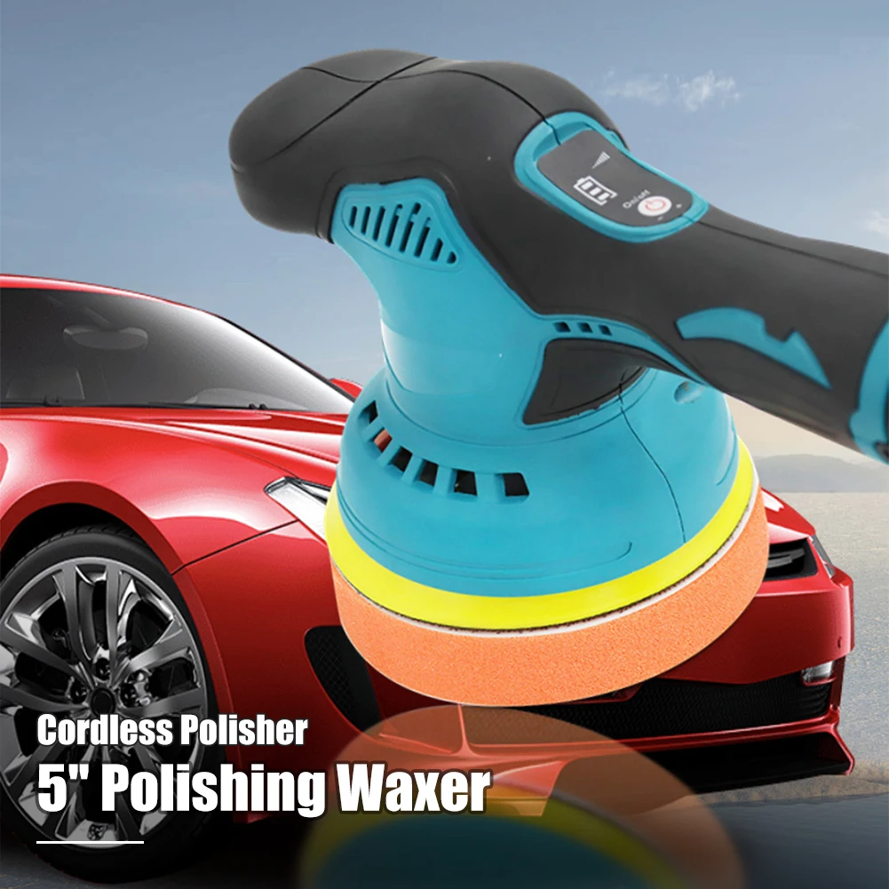 

5" Cordless Car Polisher Rechargeable Wireless Polishing Waxer Machine Adjustable Speed Car Detailing Waxing Machine Accessories