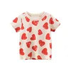 2025 Summer 2-8 Years Kids Girl Shorts Sleeve T-shirts Printed Little Girl Top Baby Girl T Shirts Children Toddler Girl Clothes 3