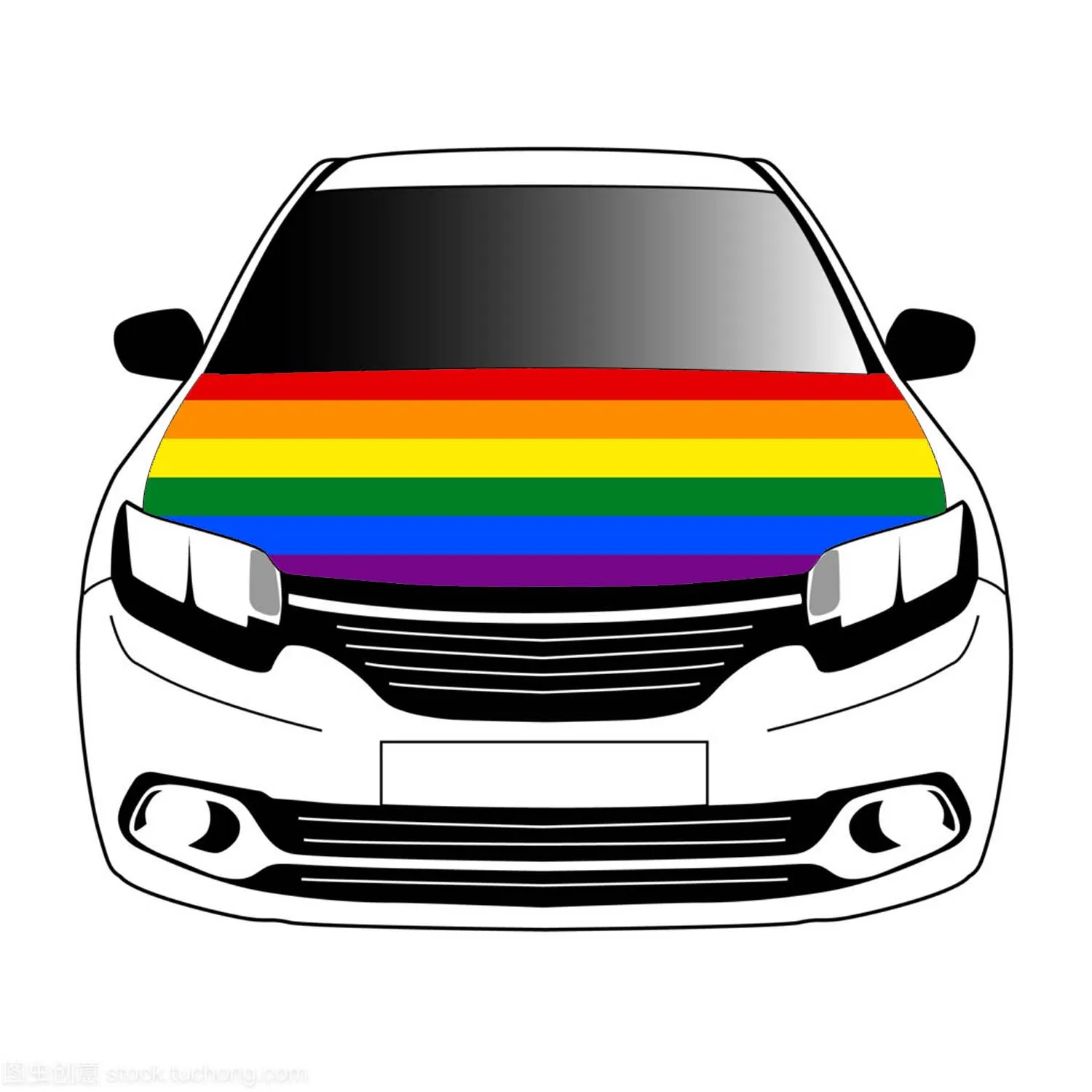 

rainbow flags car Hood cover 3.3x5ft/5x7ft 100%polyester,car bonnet banner