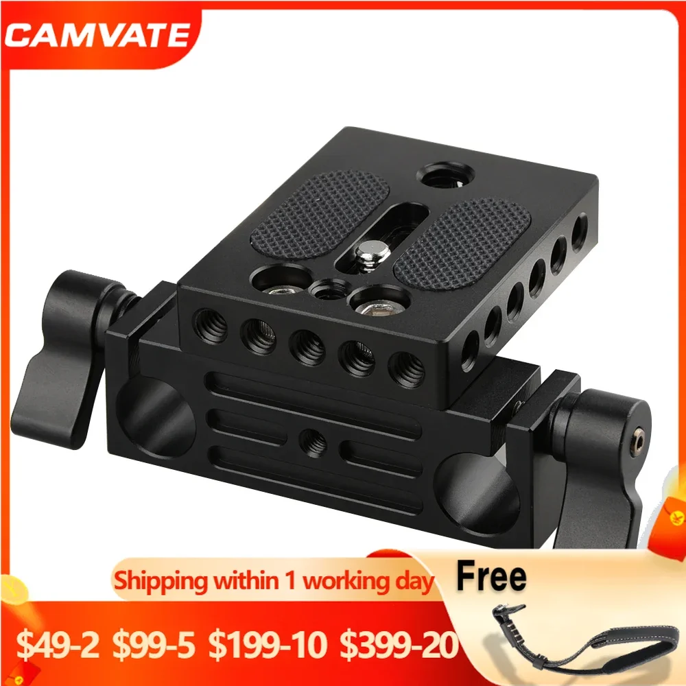 

Опорная пластина CAMVATE с 15-мм стержневым зажимом для Canon 60D, 70D,50D,40D,30D,6D,7D MarkII,5D MarkII,5D MarkIII,5DS,D7000,A9,DF