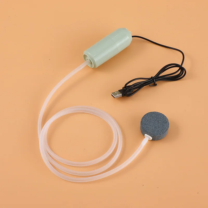 USB Aquarium Air Pump Portable Fish Tank Air Pump Silent Air Compressor Aerator Small Quiet Oxygen Pump with Accessories 5v 1W 