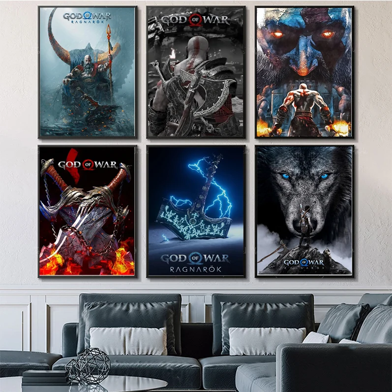 

Game G-God Of W-War Poster Anime Posters Sticky HD Quality Poster Wall Art Painting Study Wall Decor