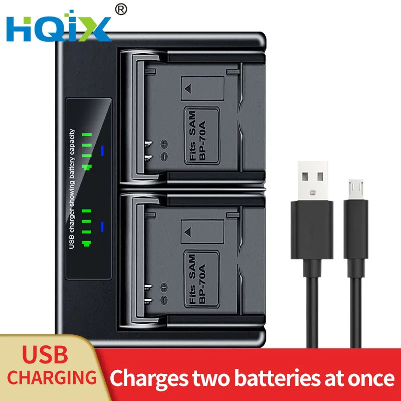 

HQIX for Samsung WB30F DV150F DV151F DV155F WB31F WB32F WP10 MV800 DV100 DV101 AQ100 Camera BP-70A Charger Battery