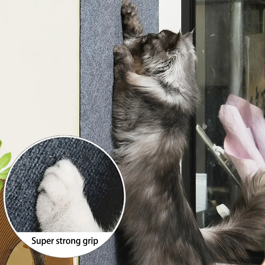 Self Adhesive Cat Scratch Mat Wall Furniture Protector Trimmable Climbing Pad For Cats Sofa Protection DIY Pet Scratching Board