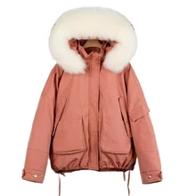  Winter 2023 Large Women Natural Raccoon Fur 90% White Duck Down Jacket Thick Loose Parkas Female Coat Lining Detachable 