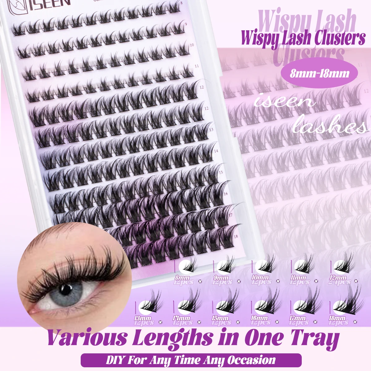 C Curl Cluster Eyelash Extensions Kit with Tweezer