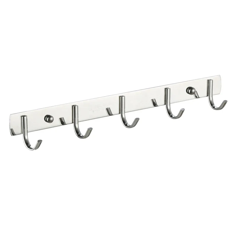 

Morden Silver Wall-hook Coat Hooks Chrome Clothes Towel Hooks 304 Stainless Steel Clothes Hook Bathroom Accessories Robe L