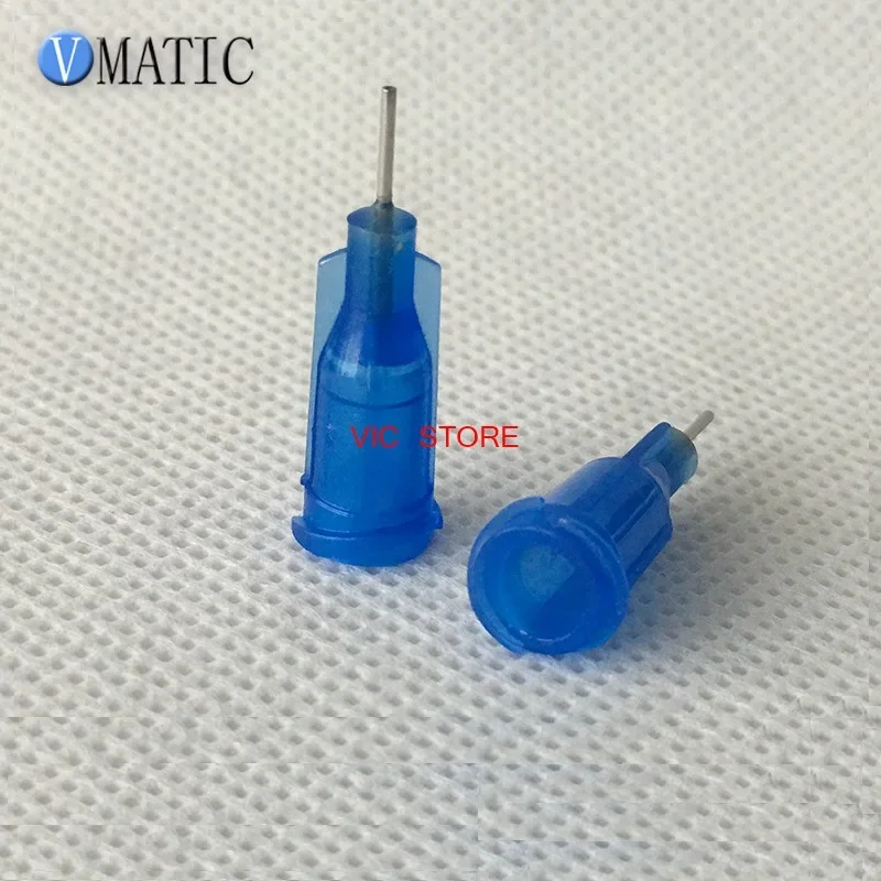 100Pcs/Lot 22G 0.25" Stainless Steel Tip Dispensing Screw Needles Blue Color Syringe Needle Tips 1/4 Inch