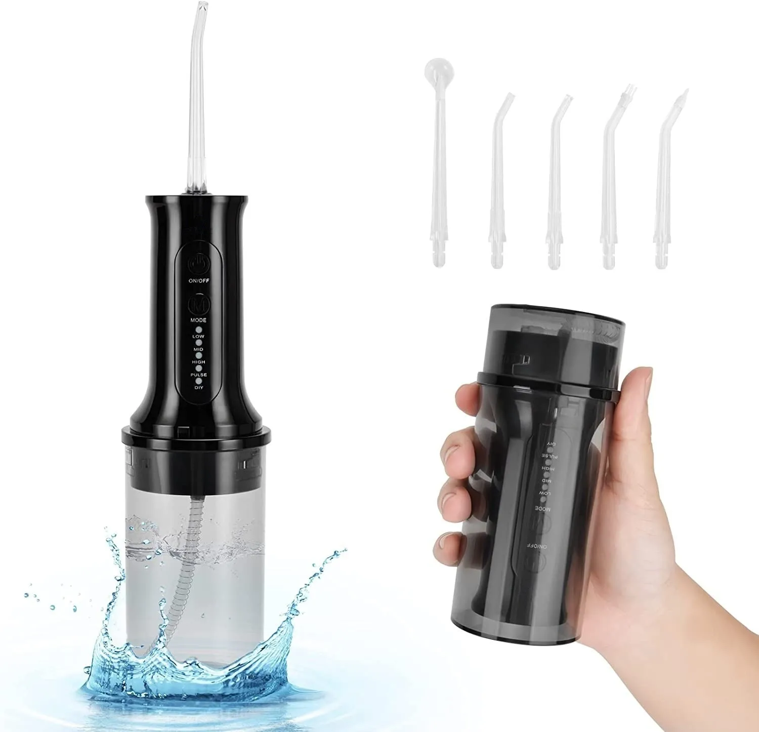 

Oral Irrigator USB Rechargeable Flosser Portable Dental Water Jet 230ML Water Tank Waterproof Teeth Cleaner Personal Care 5 Mode