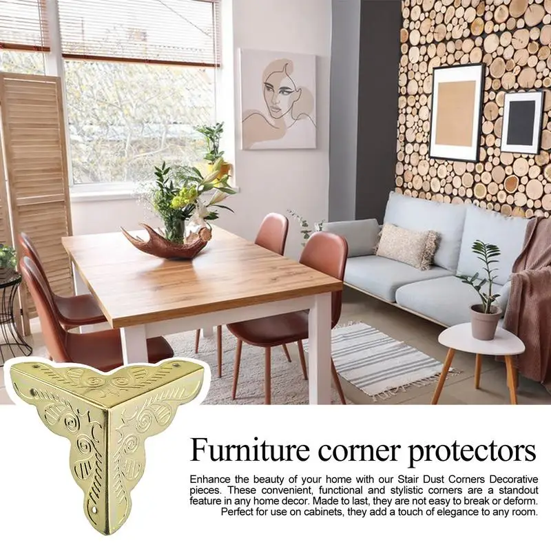 Furniture Corner Protector Vintage Stair Dust Corners 100PCS Metal Box Corner Decorative Guard Elegant for Home