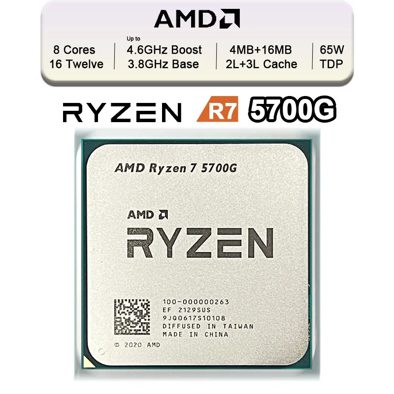 AMD Ryzen 7 5700G - Ryzen 7 5000 G-Series Cezanne (Zen 3) 8-Core