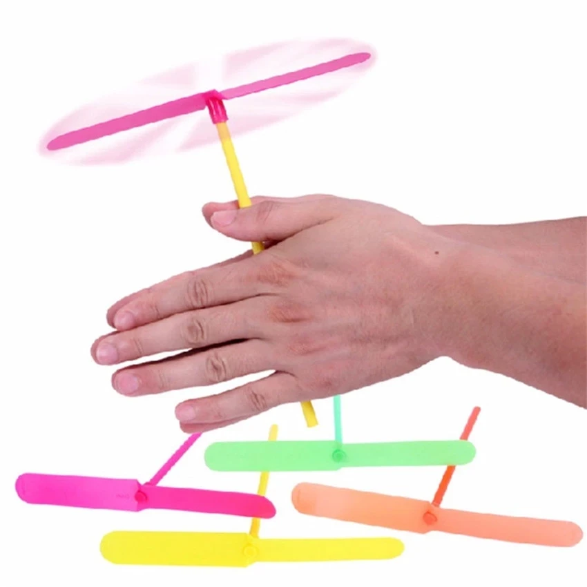 Pack of 10/20 Colorful Bamboo Dragonfly Propeller Toys - Outdoor Fun and Unique Kid's Gift