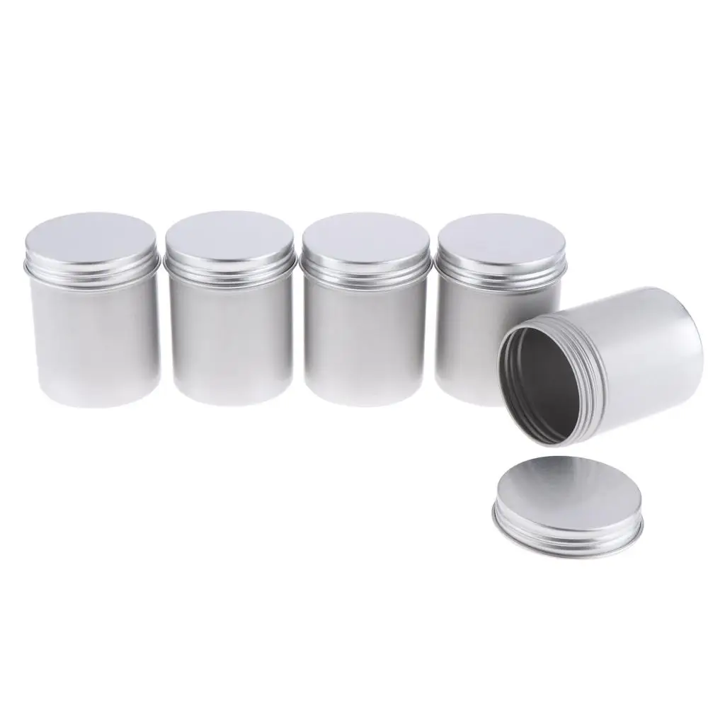 Aluminum Tin Jars With Screw Lids Lip Balm Containers 80ml 5Packs