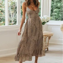 Women's Summer Beach Long Dress 2022 New Sexy Backless Lace Up Sexy Ruffle Suspender Dress Deep V Casual Party Dress