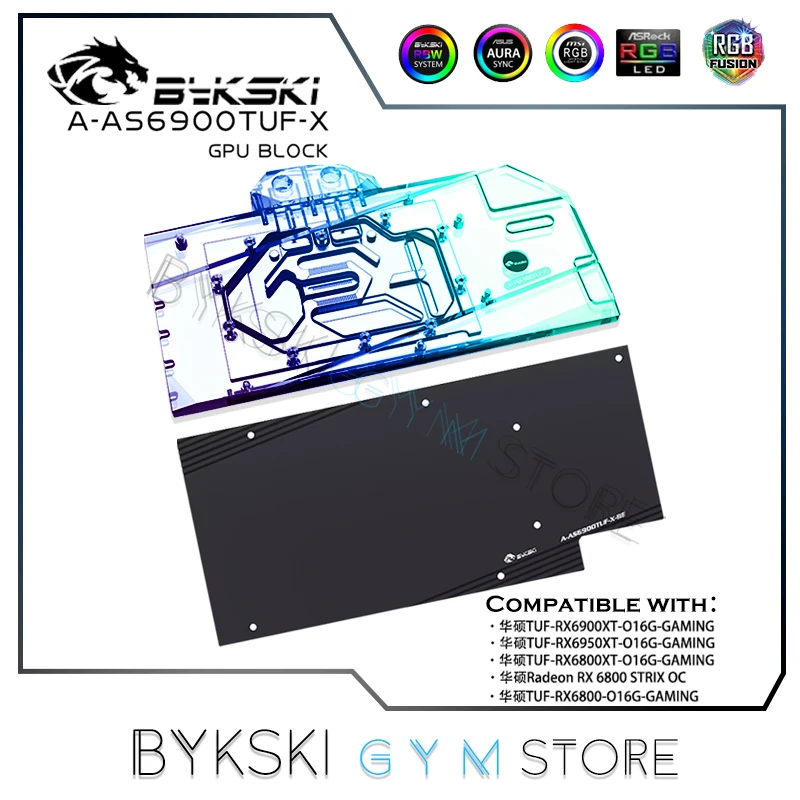 Bykski Gpu Water Block Per Asus Tuf Rx 6900 6800 Xt Scheda Grafica, Vga Liquid Copper Cooler 5V/12V Rgb Sync A-As6900Tuf-X