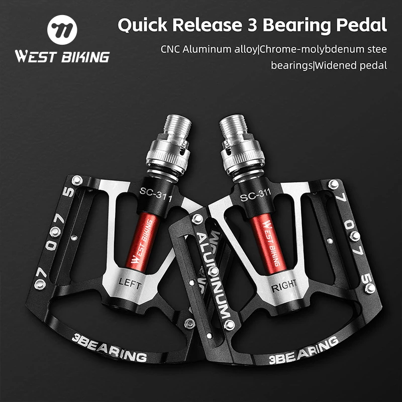 Pédales Plateforme Magnétiques WEST BIKING - CNC, 3 Pédales Plateforme Magnétiques WEST BIKING - CNC, 3