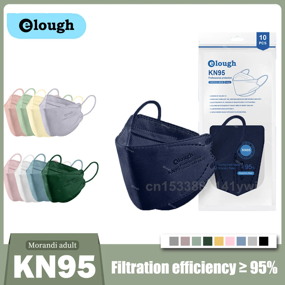 Elough Mascarilla KN95 FFP2 маски FPP2 взрослые цветные 4-слойные рыбные FFP2Mask CE Mascherine FFPP2 маска FFP