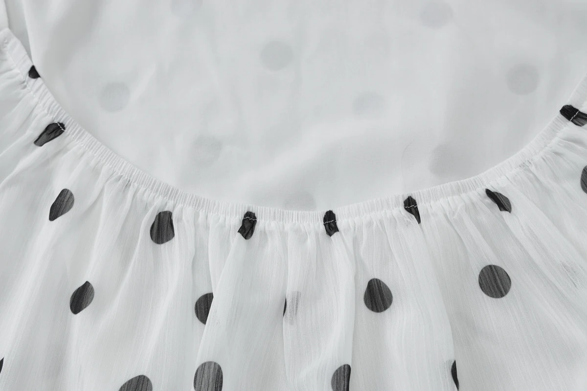 Hugcitar Chiffon-Neckholder-Top mit Polka-Dot-Print, rückenfrei, mit Schnürung, sexy, durchsichtig, Crop-Tank-Top, Damenmode, Kleidung, Strandurlaub – Detail 10