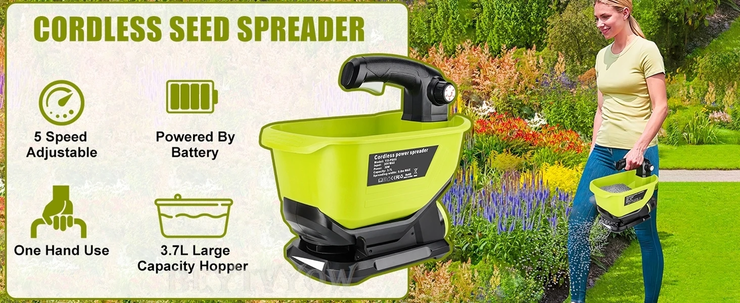 Salt Spreader for Ryobi/Makita/Dewalt/Milwaukee/Bosch/Craftsman 20V MAX Battery