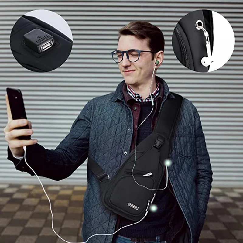 

Business Chest Bag For Men Shoulder Messenger Bag Casual Canvas Travel Bag Waist Bag Multifunctional Waterproof Storage Bag
