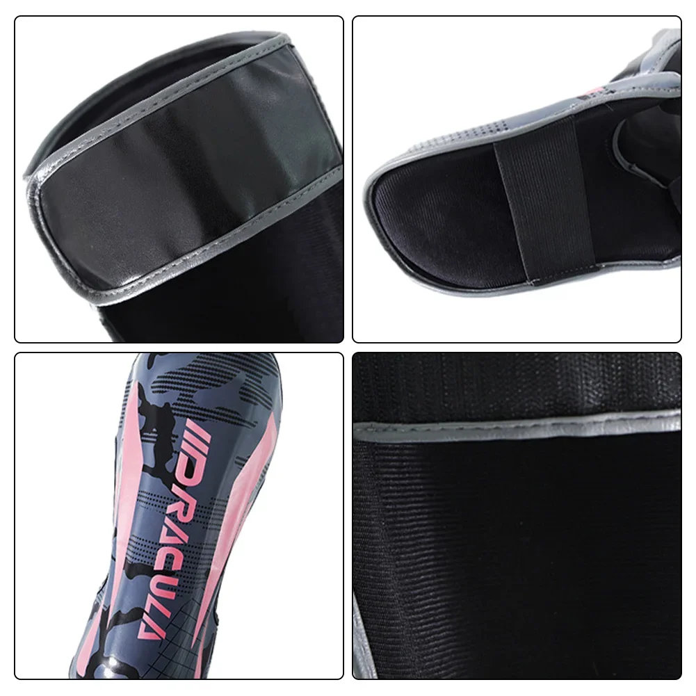 PU Leather Boxing Shin Guards Side View