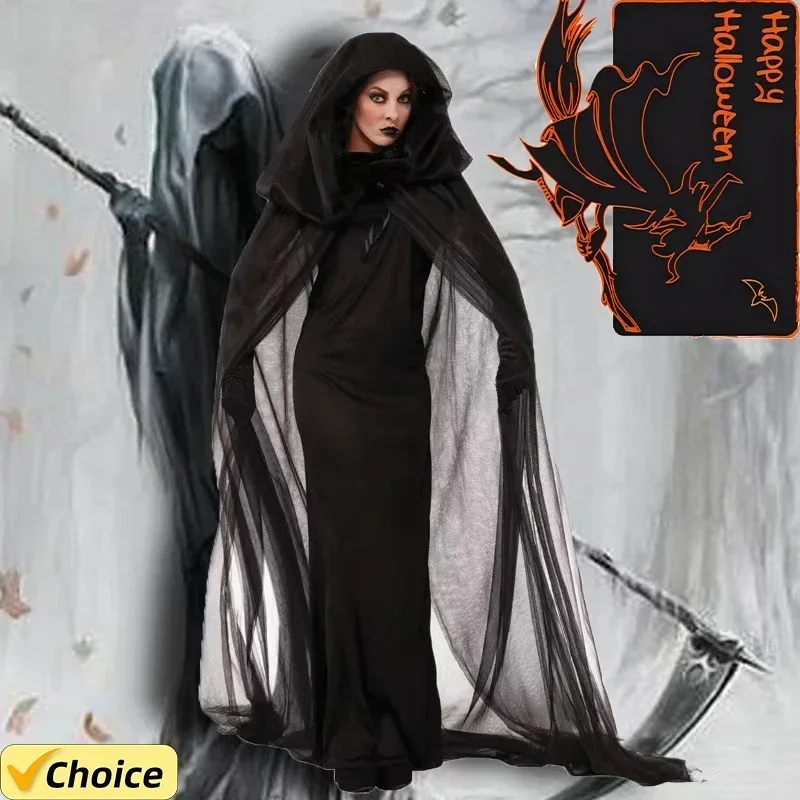 Fashion Halloween Costume Ghost Bride Vampire Costume Performance Black Swan Performance Cloak Elf Dark Female