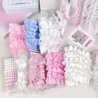 White Pink Lace Photocard Holder DIY Handmade Material Blue Cute Sweet Plaid Card Cover Dceor 1M Lace Ribbon for Idol Photo Card 2