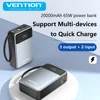 Vention Power Bank 20000mAh 65W PD Fast Charger with Built-in Type-C Cable External Spare Battery Portable Power Bank for Laptop 3