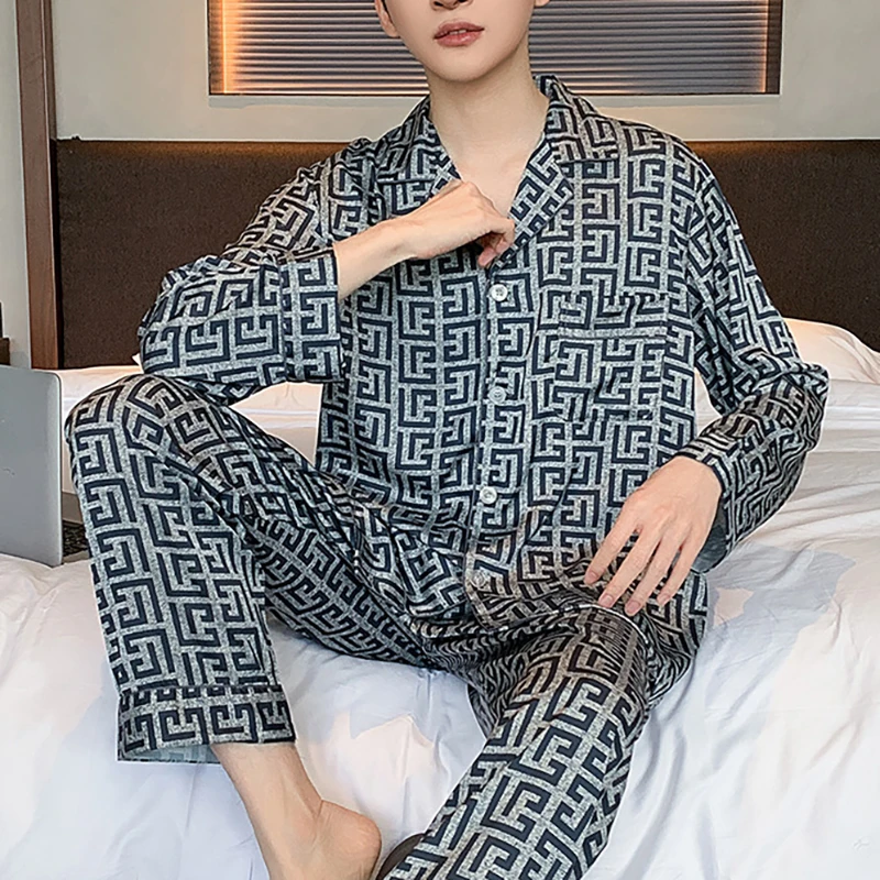 Silk Pajamas Women Pajama Set Satin Pajama Set Women Pajamas Pajamas Set Man Pajamas Set Satin Women Men Unisex Pajamas Sets Ice Silk Homewear Female Male Night Sleeping Outfits Pijama Loungewear