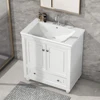 30" Bathroom Vanity with Sink, Combo, Cabinet with Doors and Drawer, Solid Frame and MDF Board, White (Old Sku:JL000006AAK) 3