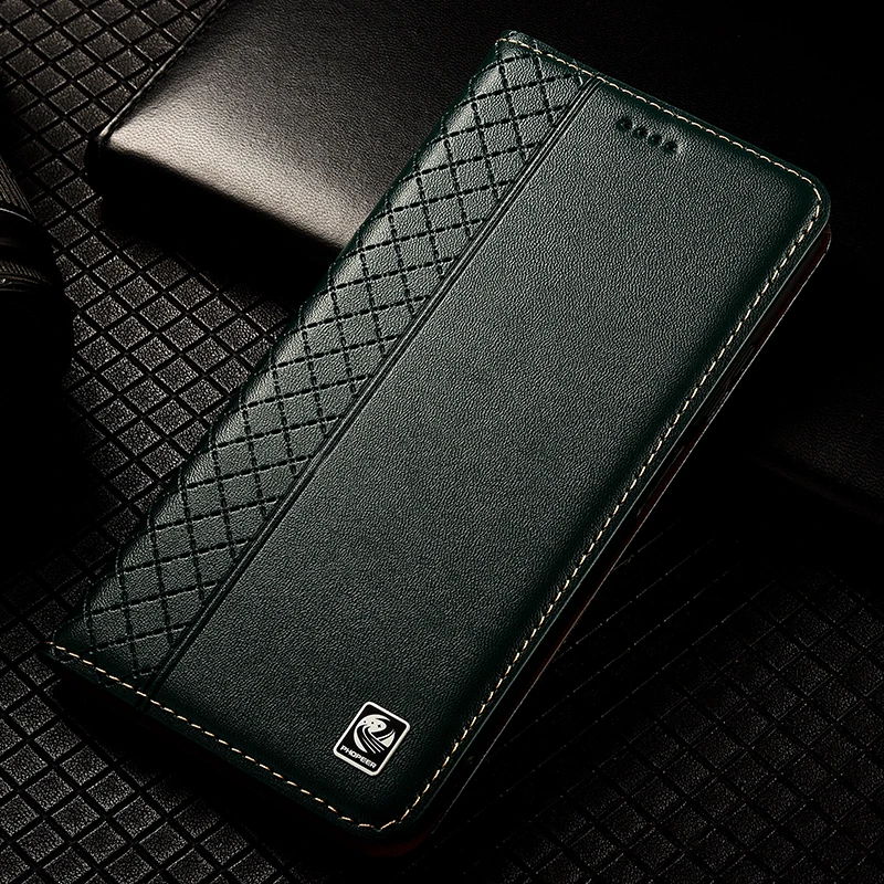 Premium Genuine Leather Wallet Case with Flip Magnet Slot