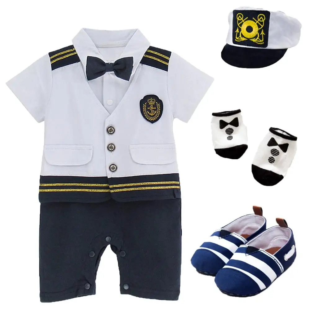 Disfraz capitán para bebés, conjunto de ropa de marinero para Halloween, para nacidos, con sombreros y zapatos - AliExpress Mobile