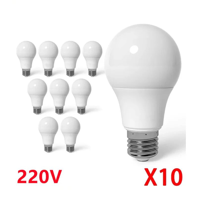 10Pcs Led E14 Lampada A Led E27 Lampadina A Led Ac 220 ~ 240V 25W 20W 18W 15W 12W 9W 6W 3W Lampada A Led Faretto Lampada Da Tavolo