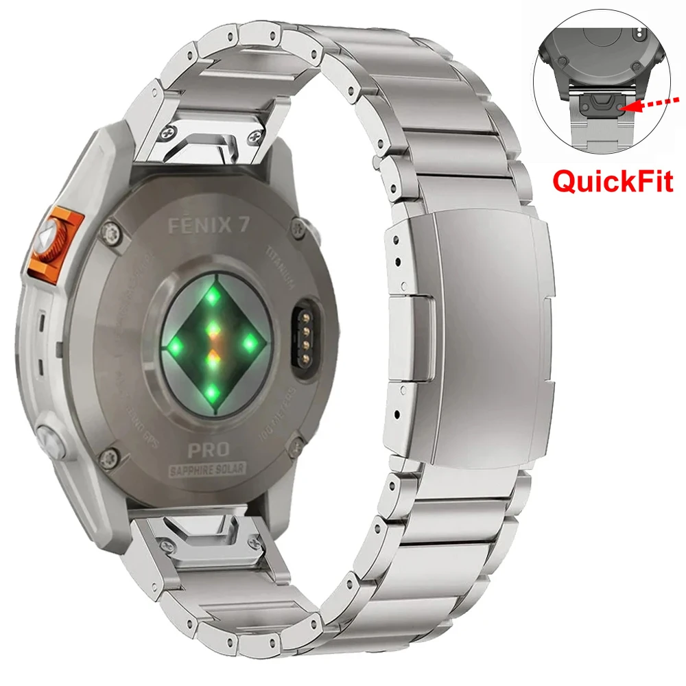 Quick Fit 22mm Titanium Watch Band Strap For Garmin Fenix 7 Pro 6 5  Approach S62