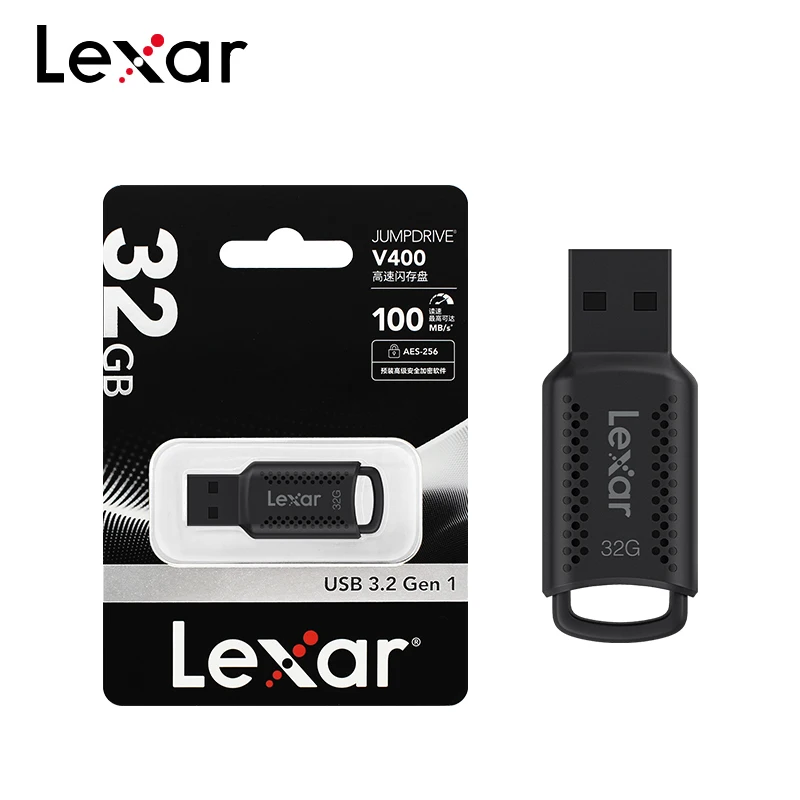 USB Flash Drive Original USB 3.2 Lexar V400 32GB 64GB 128GB 256GB Read Speed Up To 100MB/s Pendrive Mini U Disk Memory Stick