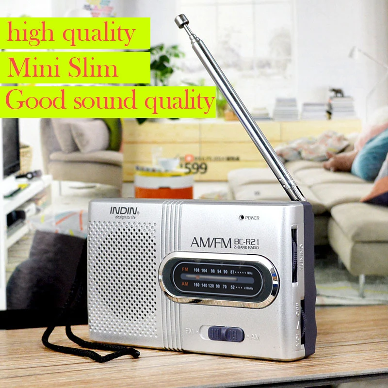 Tragbarer Mini-Radio-Handheld-Dualband-FM-Musik-Player-Lautsprecher mit Teleskop antenne Outdoor-Radio-Stereoanlage