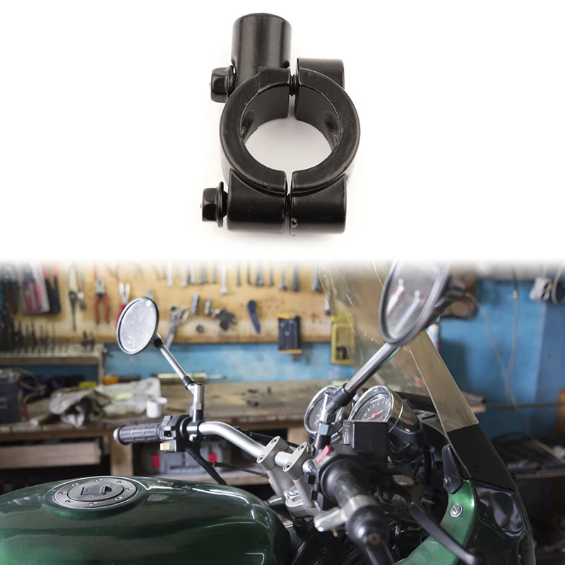 Motorcycle mirror Motorcycle mirrors Motorcycle mirror mount Motorcycle mirror bracket 2pcs 22mm Handlebar 10mm 8mm 6mm Thread Motorcycle Mirror Mount Clamp Rear View Mirror Holder Adapter Black