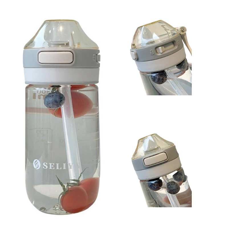 

650Ml Water Bottle with Straw Outdoor Water Bottle Healthy Plastic Travel Drinkware Sports Shaker Cute Kids Baby Waterbottle Hot
