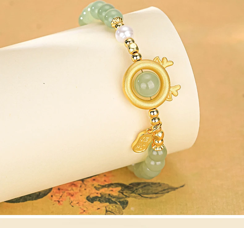 Edlen Schmuck Geburtstag Stil Geschenk Sternzeichen Drachen Dekoration Hotan Jade Armband Licht Luxus Advanced Sense Für Frauen – Detail 7