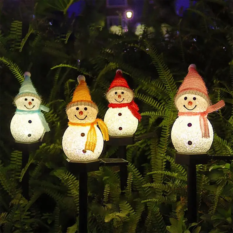 

Solar Snowman Garden Stake Light Outdoor Solar Snowman Santa Figurines Light Solar Christmas Light For Patio Yard Lawn Pathway