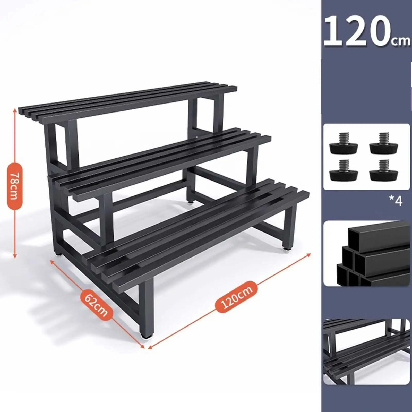 Metal Plant Stand Black Freestanding Stable 3 Tier Planter Display Shelf for Office Balcony Indoor Outdoor Garden Flower Store plant stand