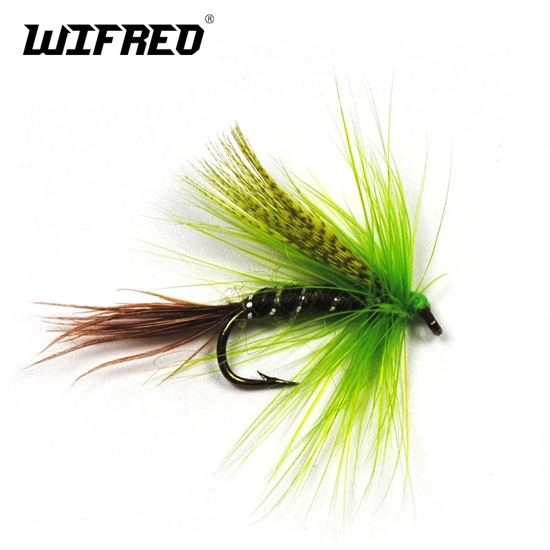 Wifreo 10 Pz 10 # Argento Rib Body Chartreuse Green Mayfly Per La Pesca Alla Trota