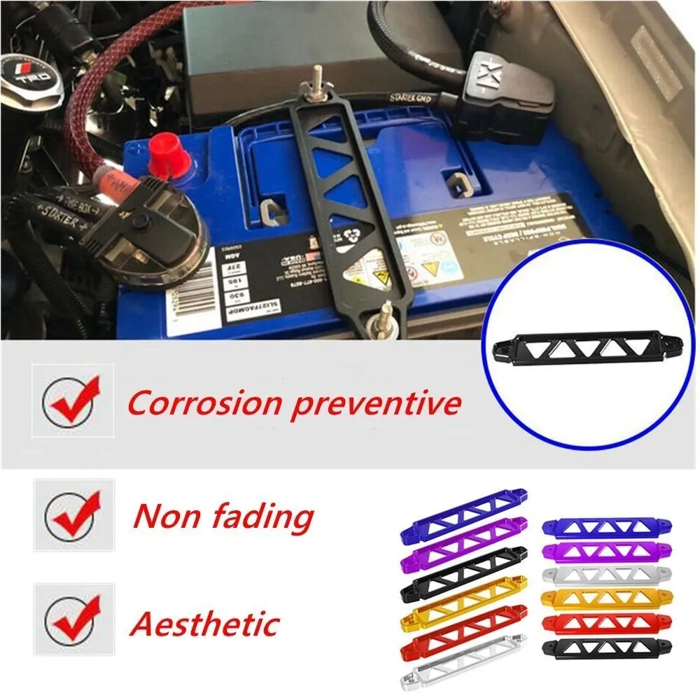 Universal Aluminum Auto Battery Tie Down Mount Holder Bracket Brace Bar Honda Civic EK EG Car Accessories