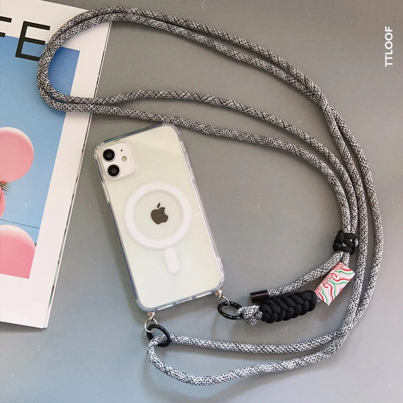 Versatile Magnetic Phone Case with Crossbody Necklace Strap and Adjustable Lanyard