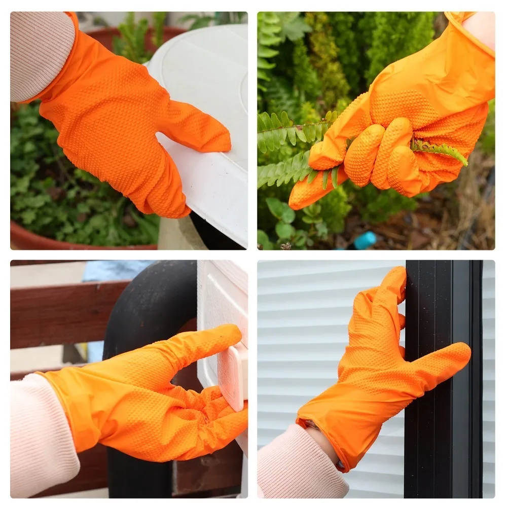 5Pairs Industrial Reusable Gloves Heavy Duty Rubber Gloves Extra Thick Mechanic Glove Home Garden Antislip Safety Work