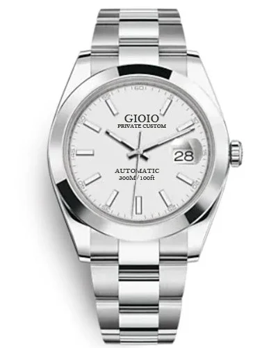 

Luxury Mens Automatic Mechanical Watch Black White Number Blue Dial Sapphire Stainless Steel Bracelet