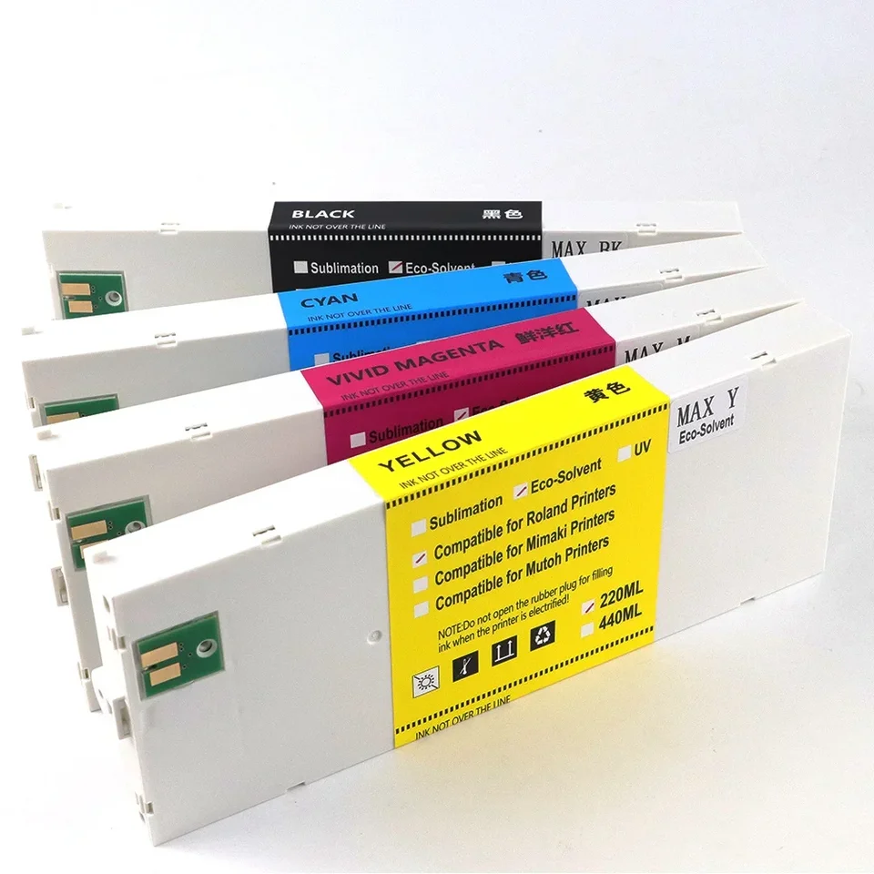 Witte Eco Solvent Inkt voor Roland Exact Max 3, 220ml - cartridge