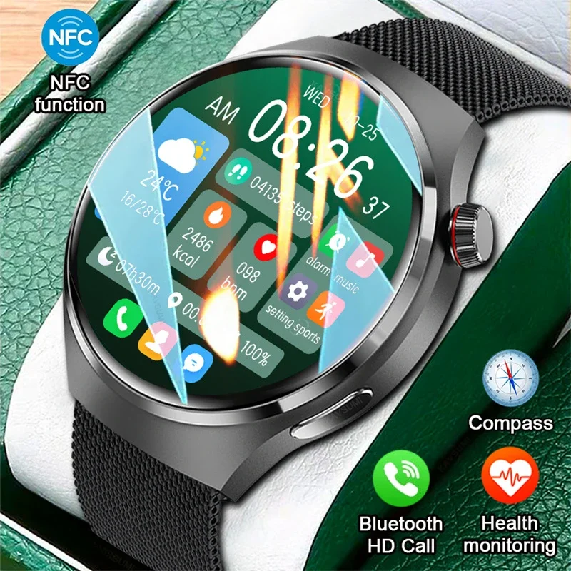 

NFC Smart Watch Man Women Bluetooth Call Compass Heart Rate Clock Men Sports Track Music Waterproof Smartwatch For Android IOS